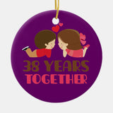38Th Wedding Anniversary Gift For Her Ceramic Ornament