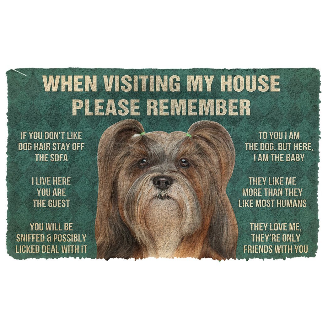 3D Please Remember Lhasa Apso Dogs House Rules Doormat