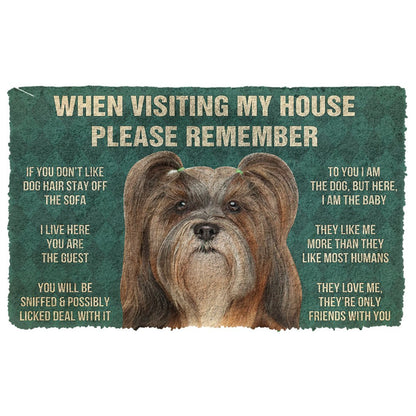 3D Please Remember Lhasa Apso Dogs House Rules Doormat
