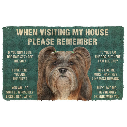 3D Please Remember Lhasa Apso Dogs House Rules Doormat