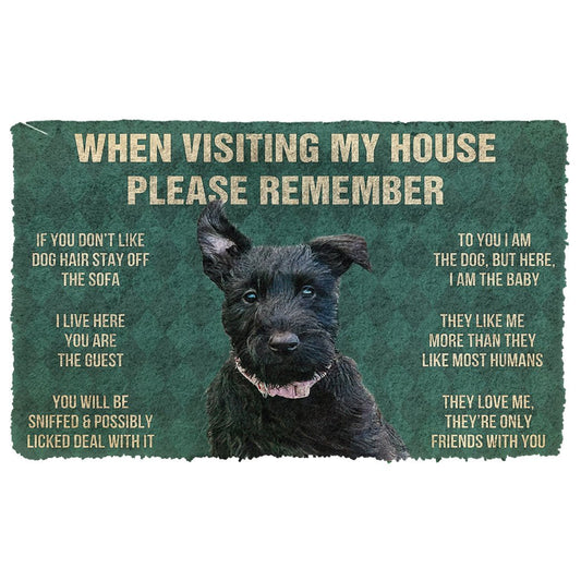3D Please Remember Scottish Terrier Dogs House Rules Doormat