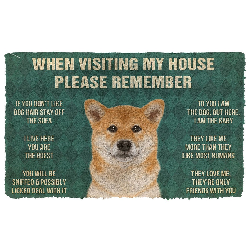 3D Please Remember Hokkaido Dogs House Rules Doormat