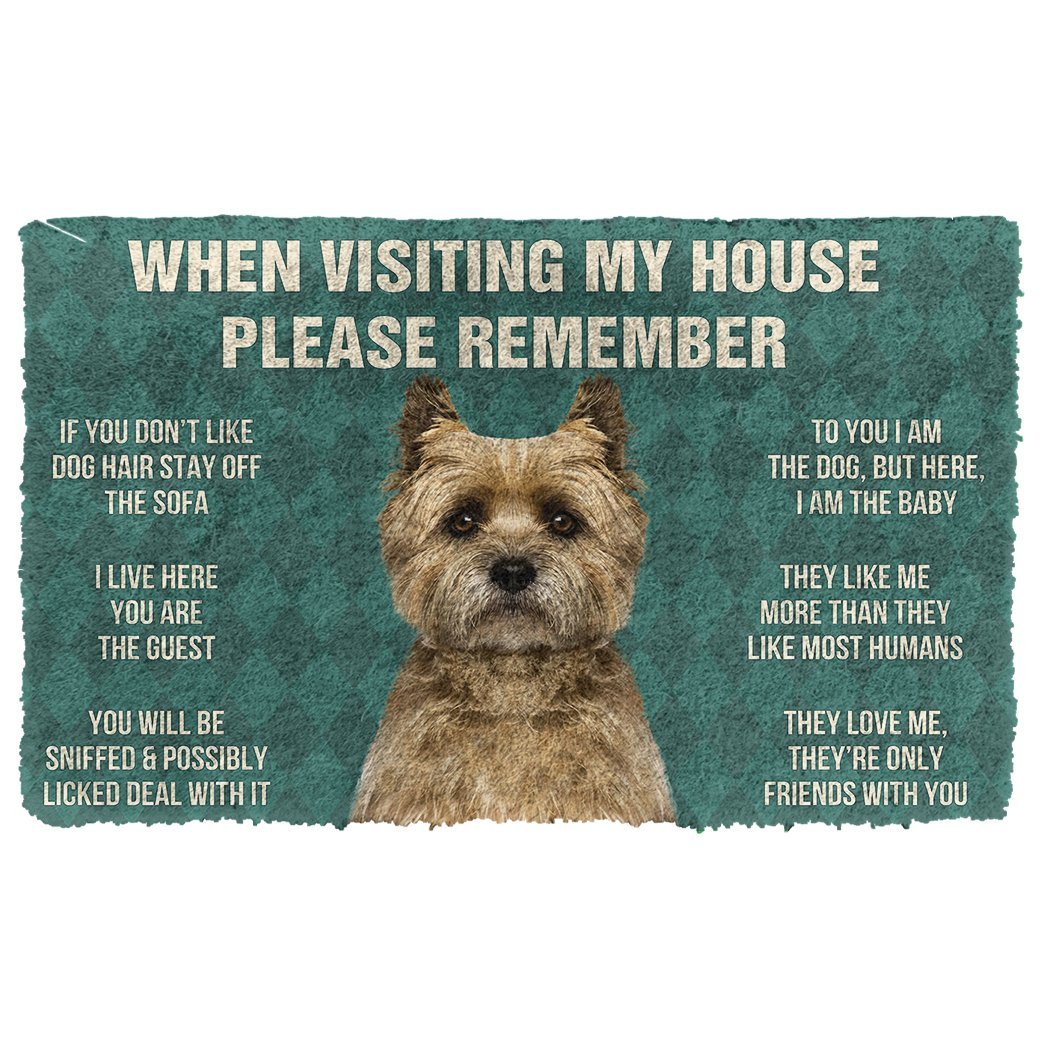 3D Please Remember Cairn Terrier Dogs House Rules Custom Doormat