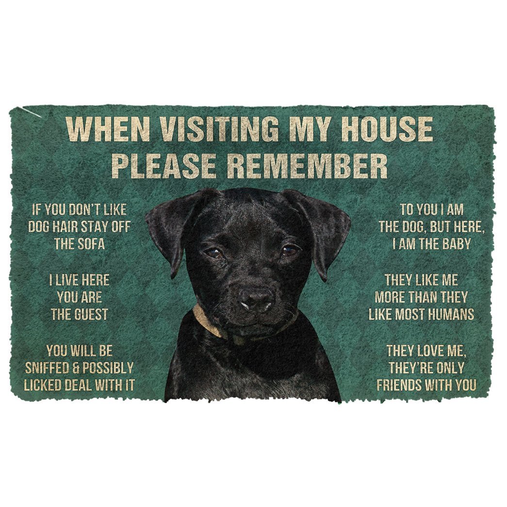 3D Please Remember Patterdale Terrier Dogs House Rules Doormat