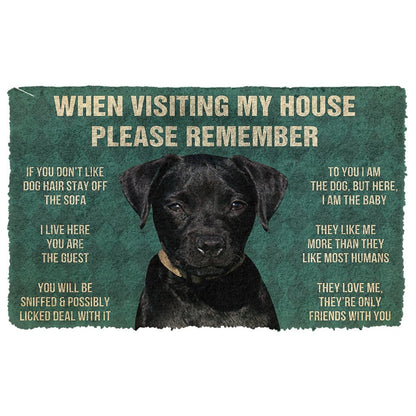3D Please Remember Patterdale Terrier Dogs House Rules Doormat