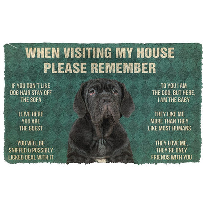 3D Please Remember Neapolitan Mastiff House Rules Custom Doormat