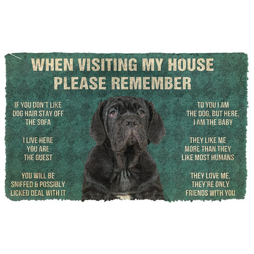 3D Please Remember Neapolitan Mastiff House Rules Custom Doormat