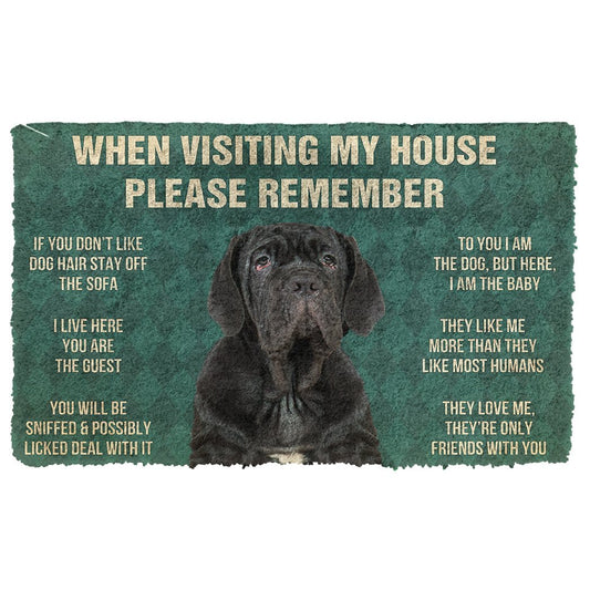 3D Please Remember Neapolitan Mastiff House Rules Custom Doormat