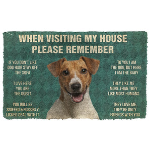 3D Please Remember Jack Russell Terrier House Rules Custom Doormat