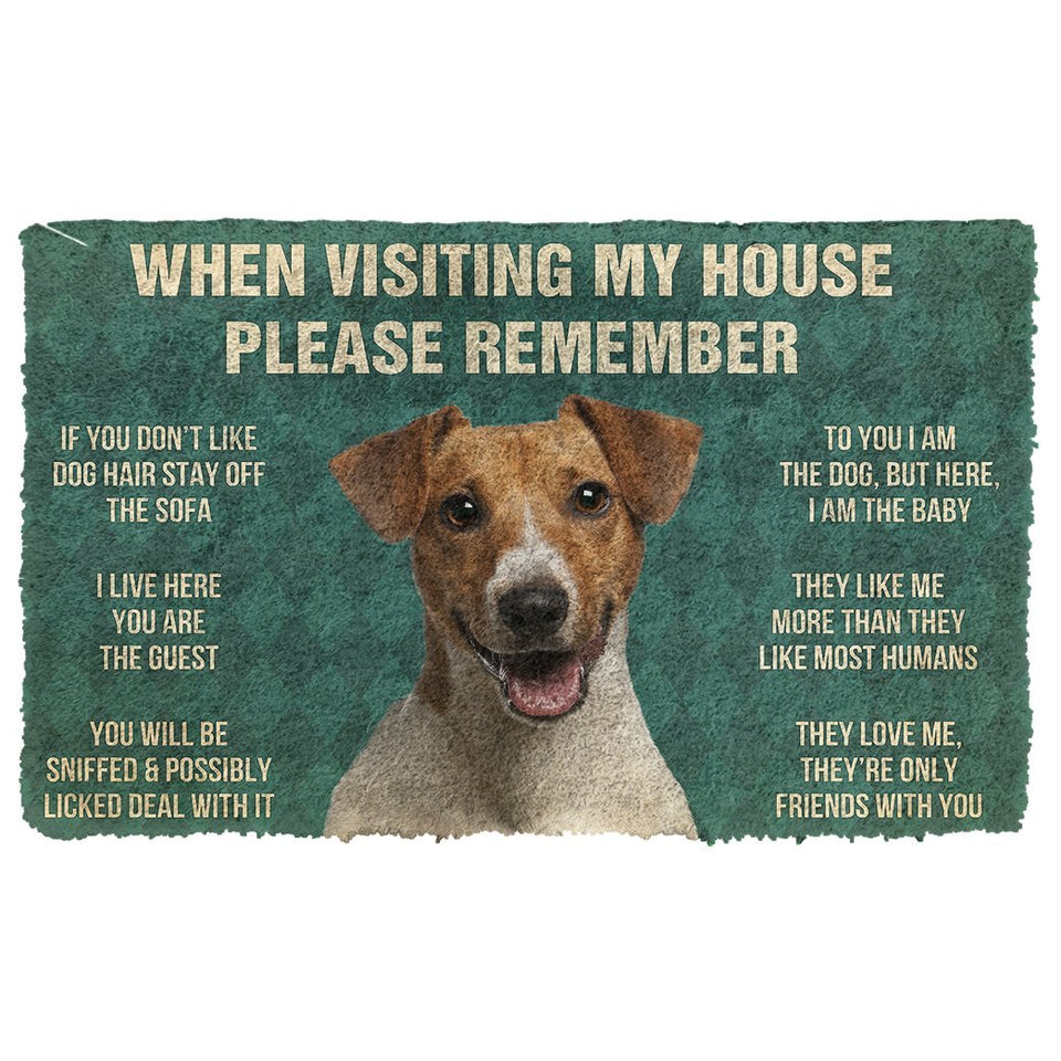 3D Please Remember Jack Russell Terrier House Rules Custom Doormat