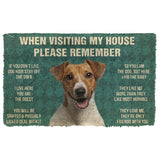 3D Please Remember Jack Russell Terrier House Rules Custom Doormat