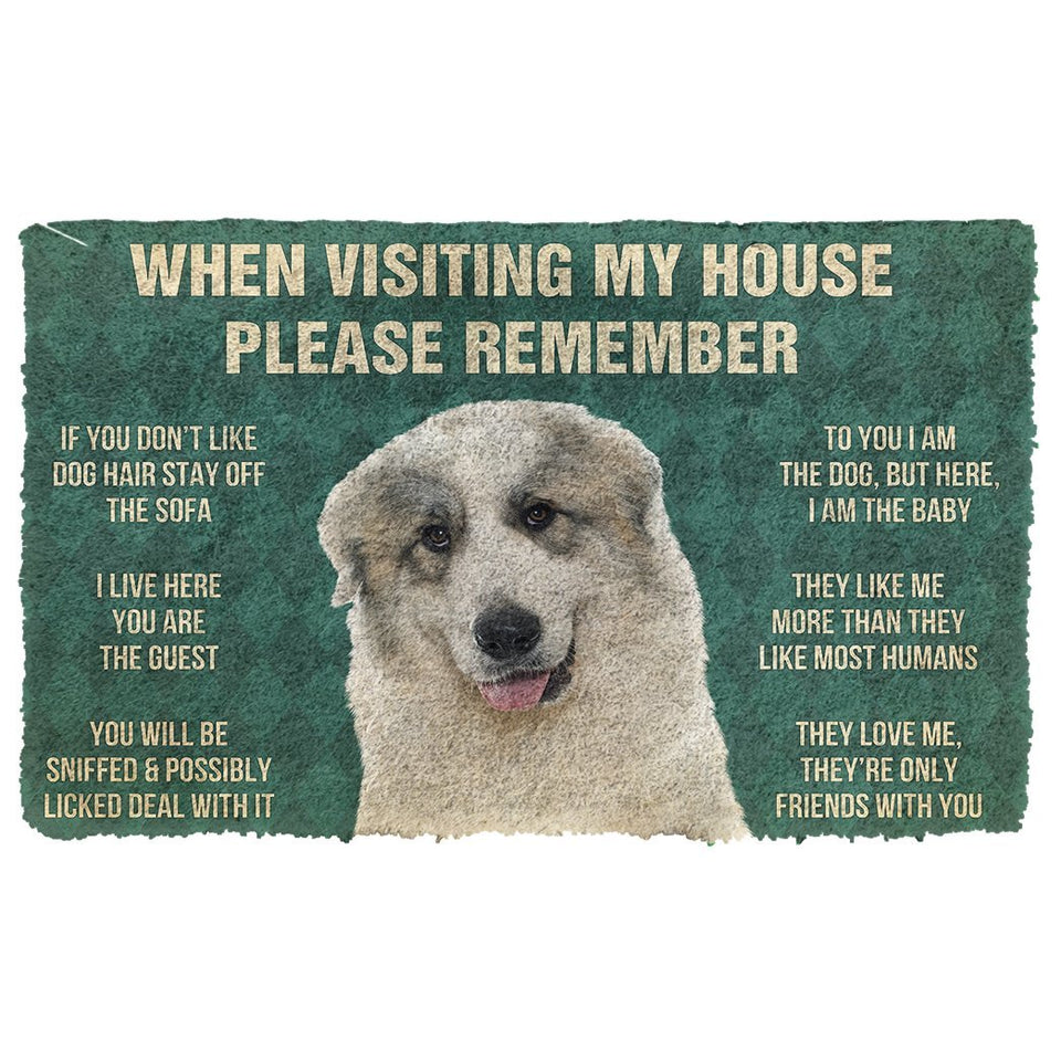 3D Please Remember Great Pyrenees House Rules Custom Doormat