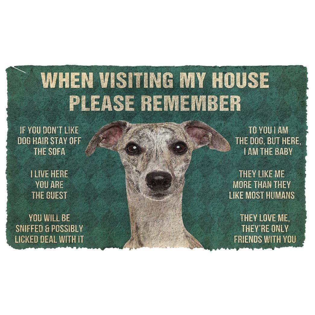 3D Please Remember Whippet Dogs House Rules Doormat