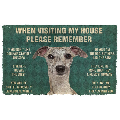 3D Please Remember Whippet Dogs House Rules Doormat