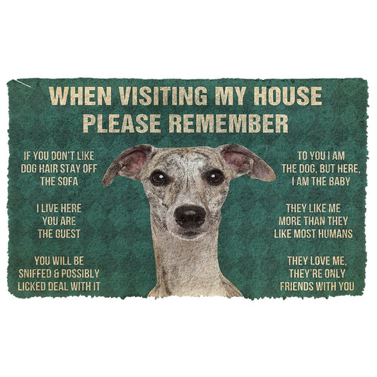 3D Please Remember Whippet Dogs House Rules Doormat