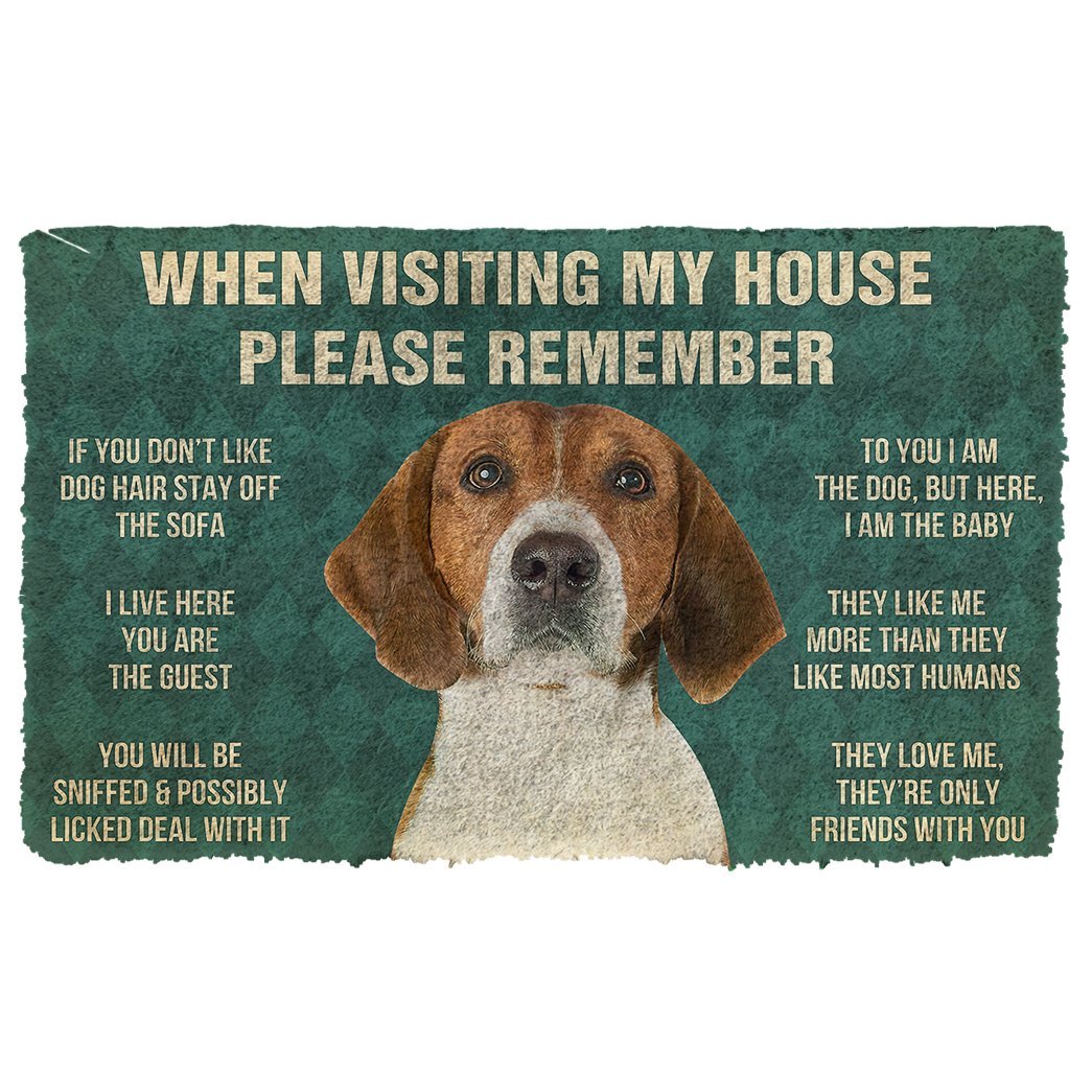 3D Please Remember English Foxhound Dogs House Rules Doormat