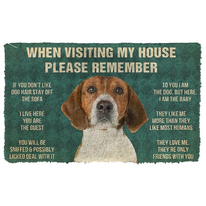 3D Please Remember English Foxhound Dogs House Rules Doormat