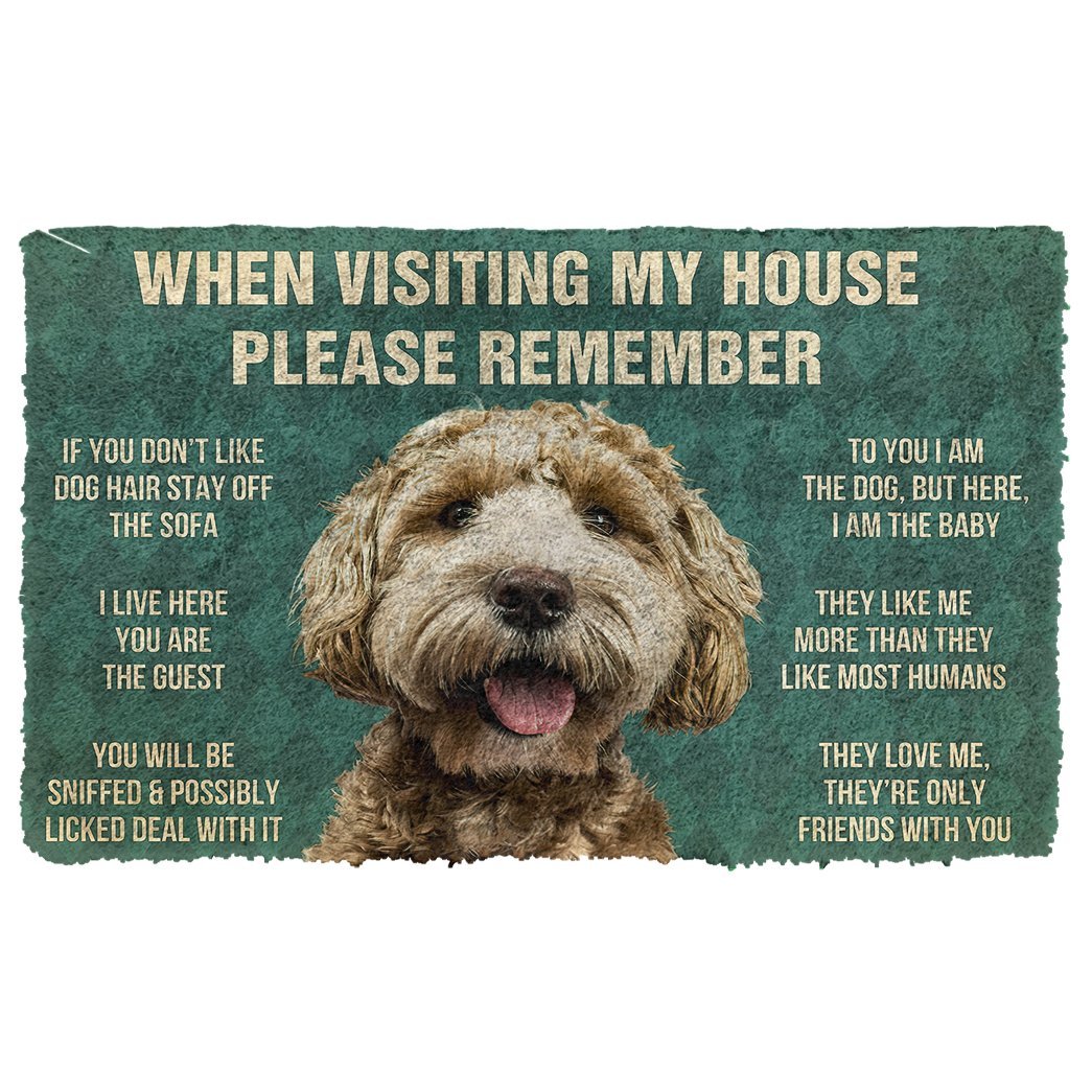 3D Please Remember Labradoodle House Rules Custom Doormat