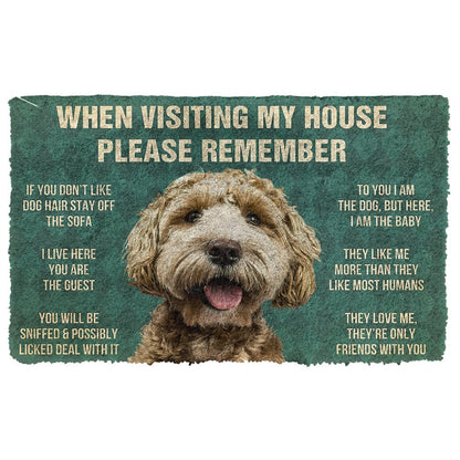 3D Please Remember Labradoodle House Rules Custom Doormat