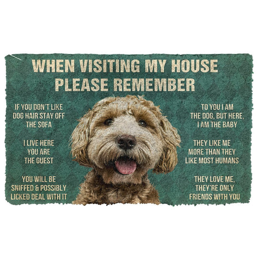 3D Please Remember Labradoodle House Rules Custom Doormat