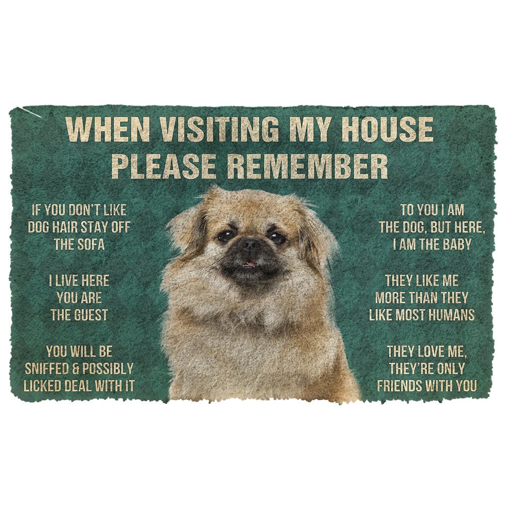 3D Please Remember Tibetan Spaniel Dogs House Rules Doormat