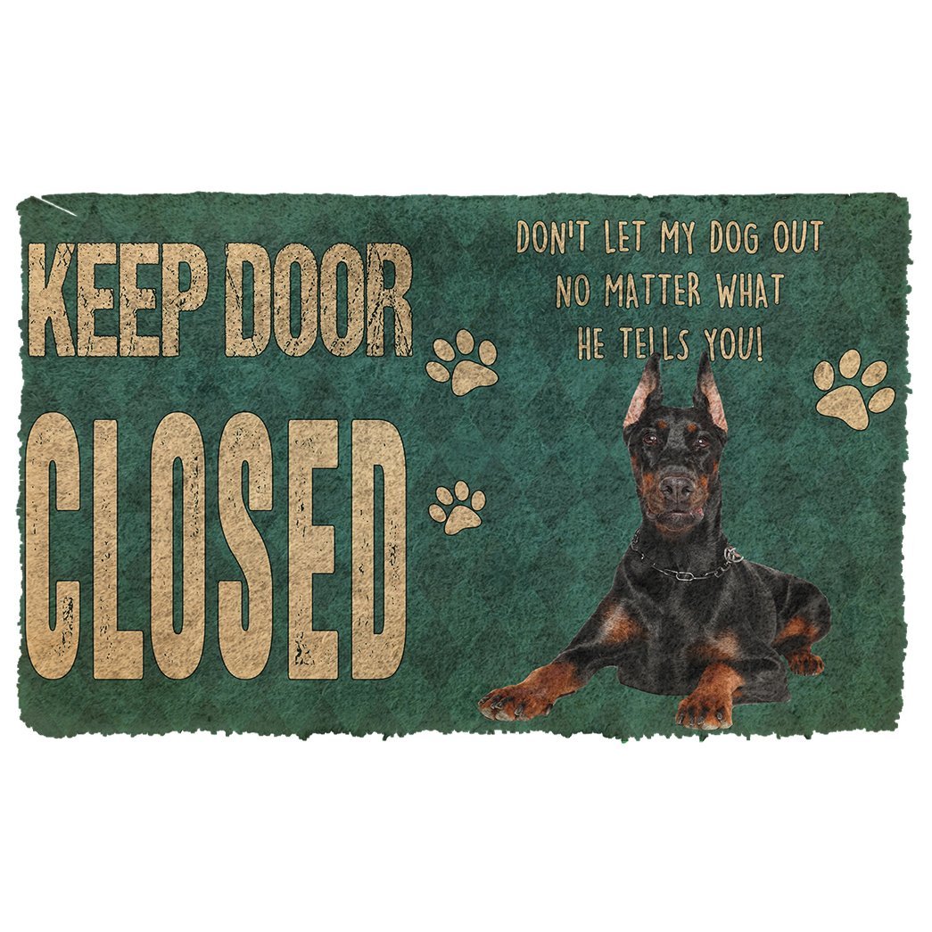 3D Keep Door Closed Doberman Pinschers Dog Custom Gender Doormat