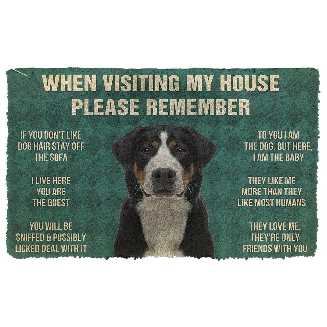 3D Please Remember Greater Swiss Mountain Dogs House Rules Doormat