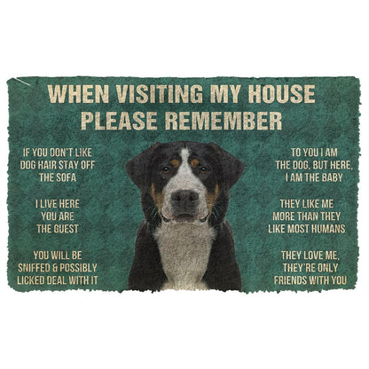 3D Please Remember Greater Swiss Mountain Dogs House Rules Doormat