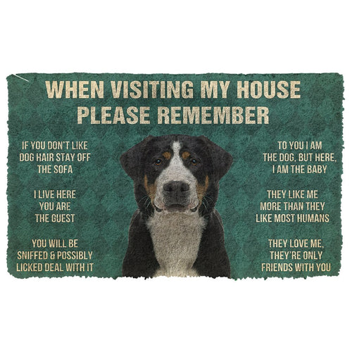 3D Please Remember Greater Swiss Mountain Dogs House Rules Doormat