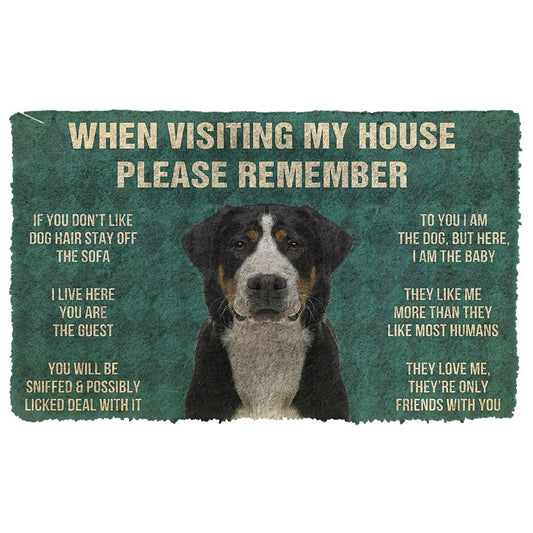 3D Please Remember Greater Swiss Mountain Dogs House Rules Doormat