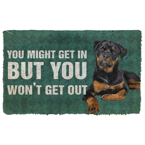 3D Rottweiler You won't get out Doormat