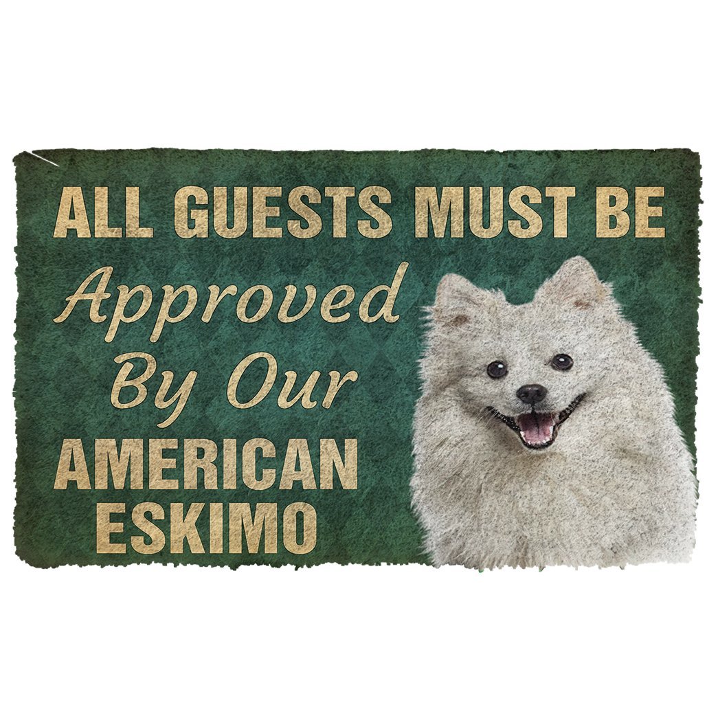 3D Must Be Approved By Our American Eskimo Custom Doormat