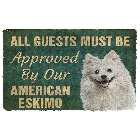 3D Must Be Approved By Our American Eskimo Custom Doormat