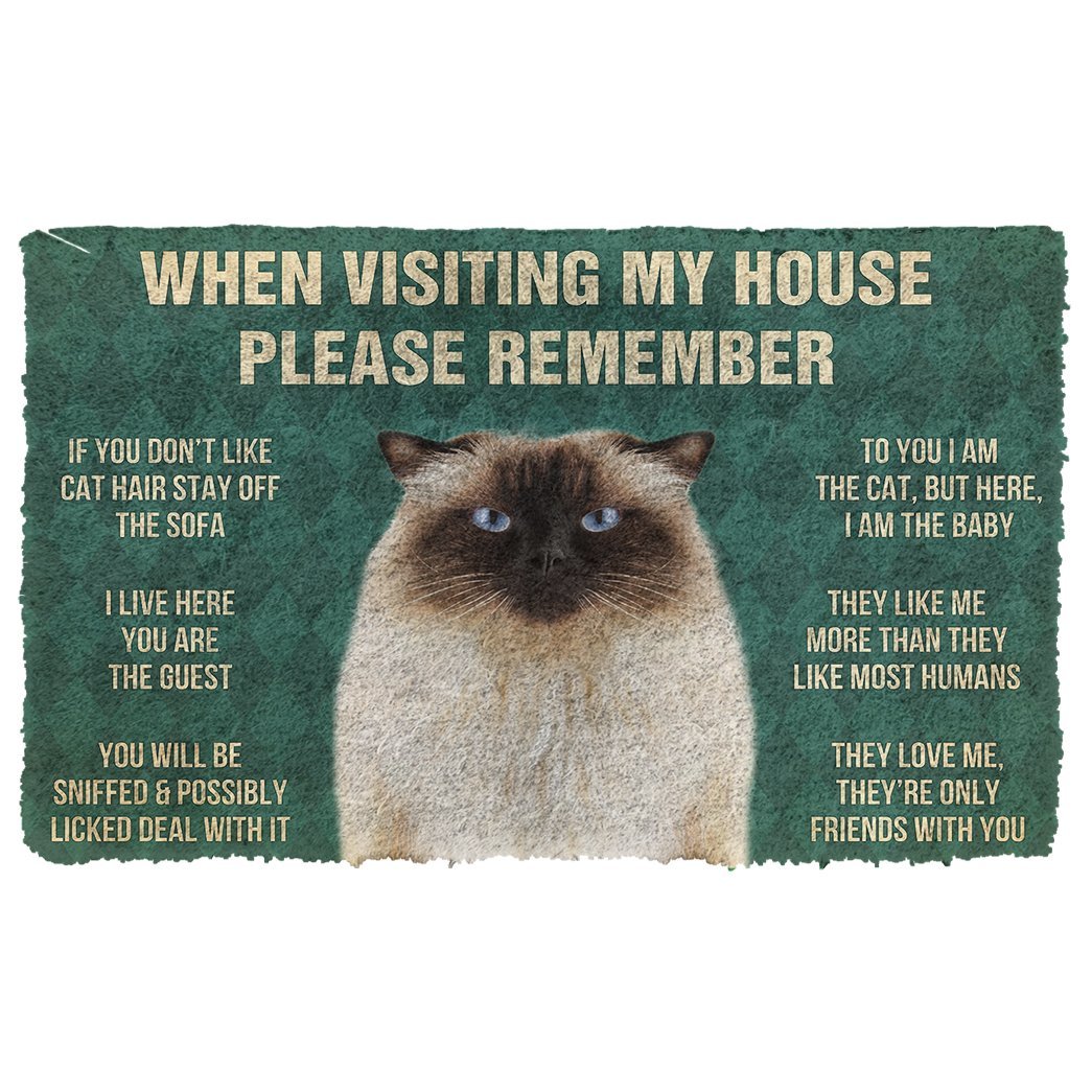 3D Please Remember Himalayan Cats House Rules Doormat
