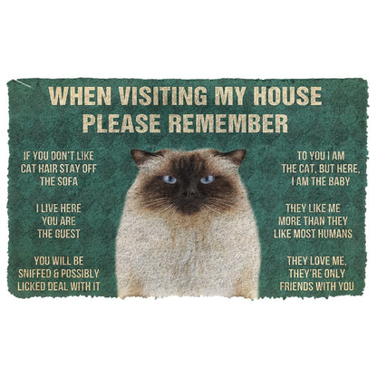 3D Please Remember Himalayan Cats House Rules Doormat