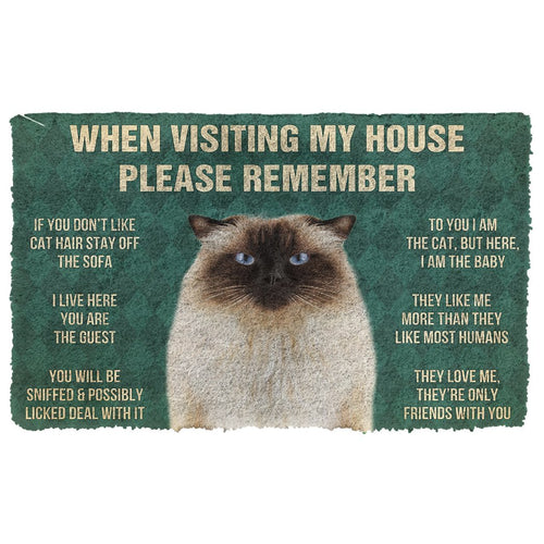 3D Please Remember Himalayan Cats House Rules Doormat
