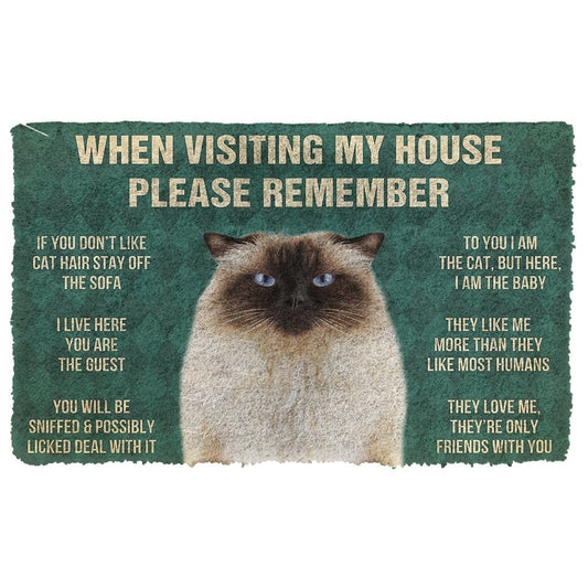 3D Please Remember Himalayan Cats House Rules Doormat