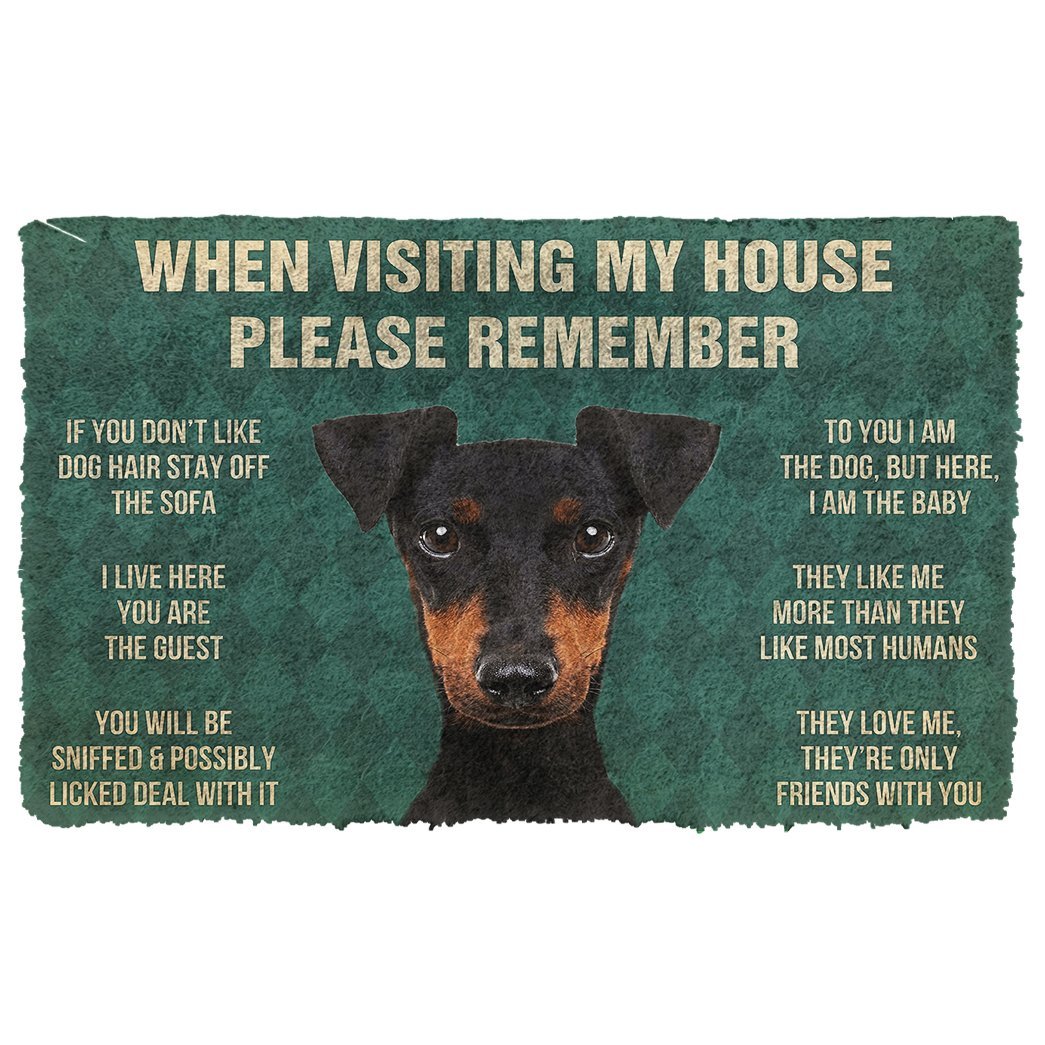3D Please Remember Manchester Terrier Dogs House Rules Doormat