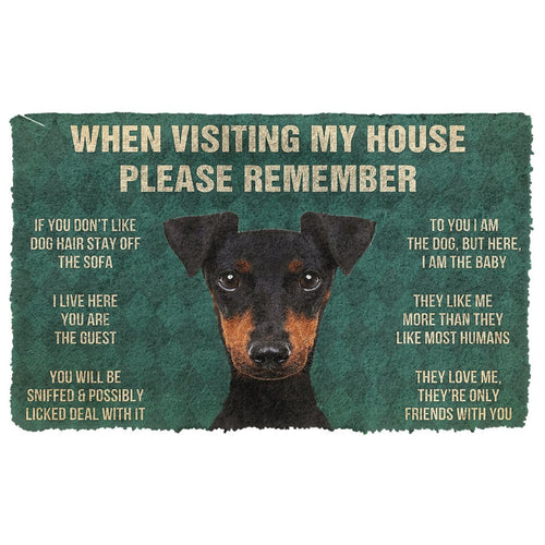 3D Please Remember Manchester Terrier Dogs House Rules Doormat
