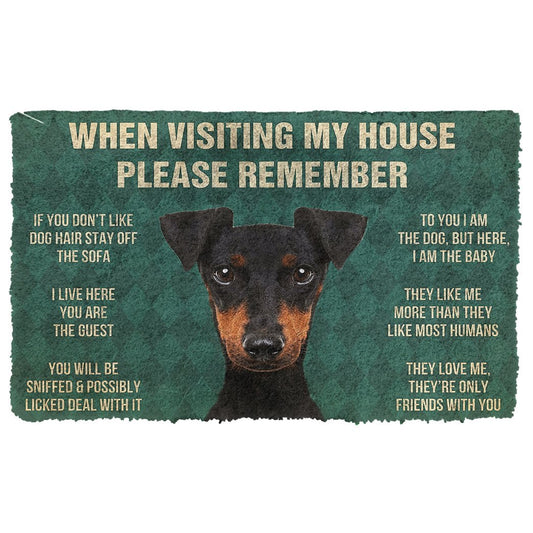 3D Please Remember Manchester Terrier Dogs House Rules Doormat