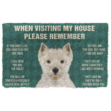 3D Please Remember West Highland White Terrier Dogs House Rules Doormat