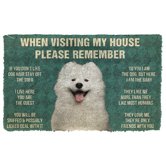 3D Please Remember Samoyed House Rules Custom Doormat