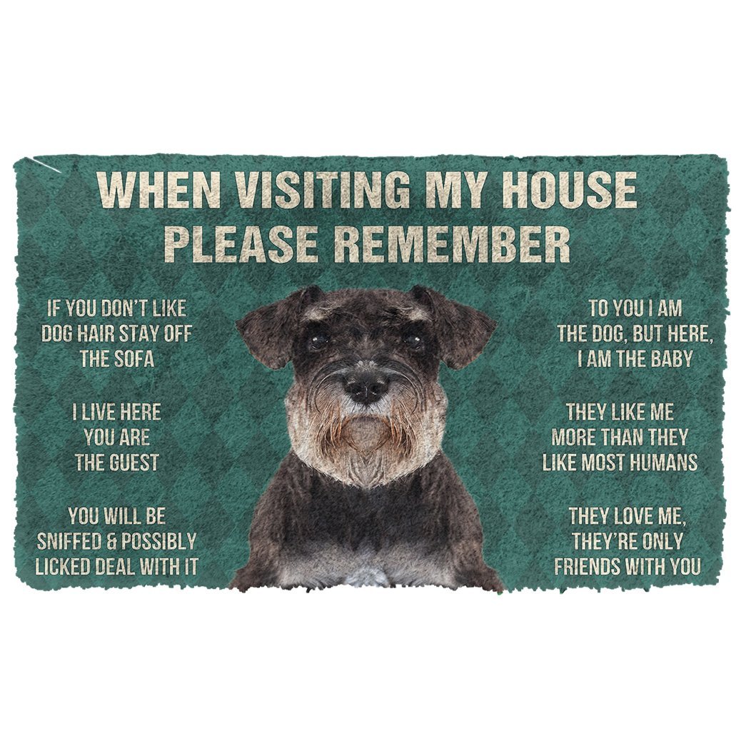 3D Please Remember Standard Schnauzer Dogs House Rules Doormat