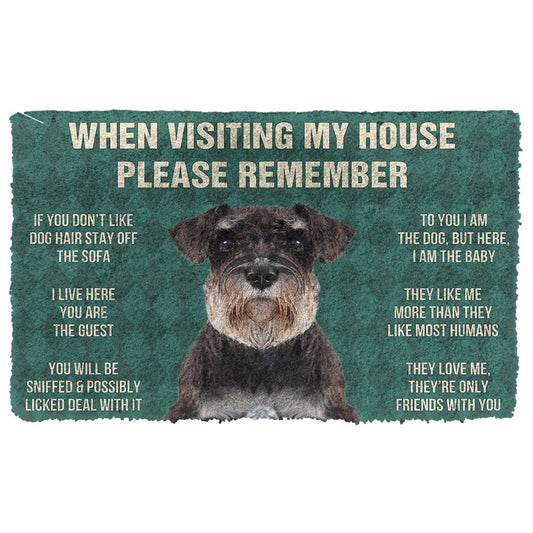 3D Please Remember Standard Schnauzer Dogs House Rules Doormat