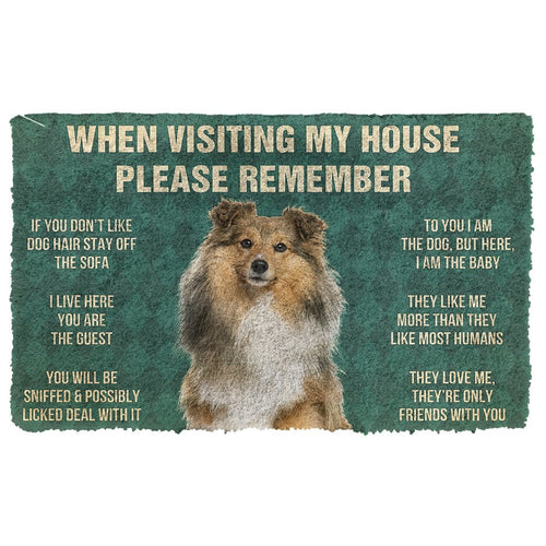 3D Please Remember Shetland Sheepdog House Rules Custom Doormat