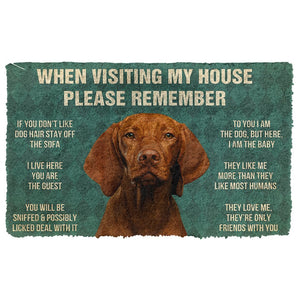 3D Please Remember Vizsla House Rules Custom Doormat