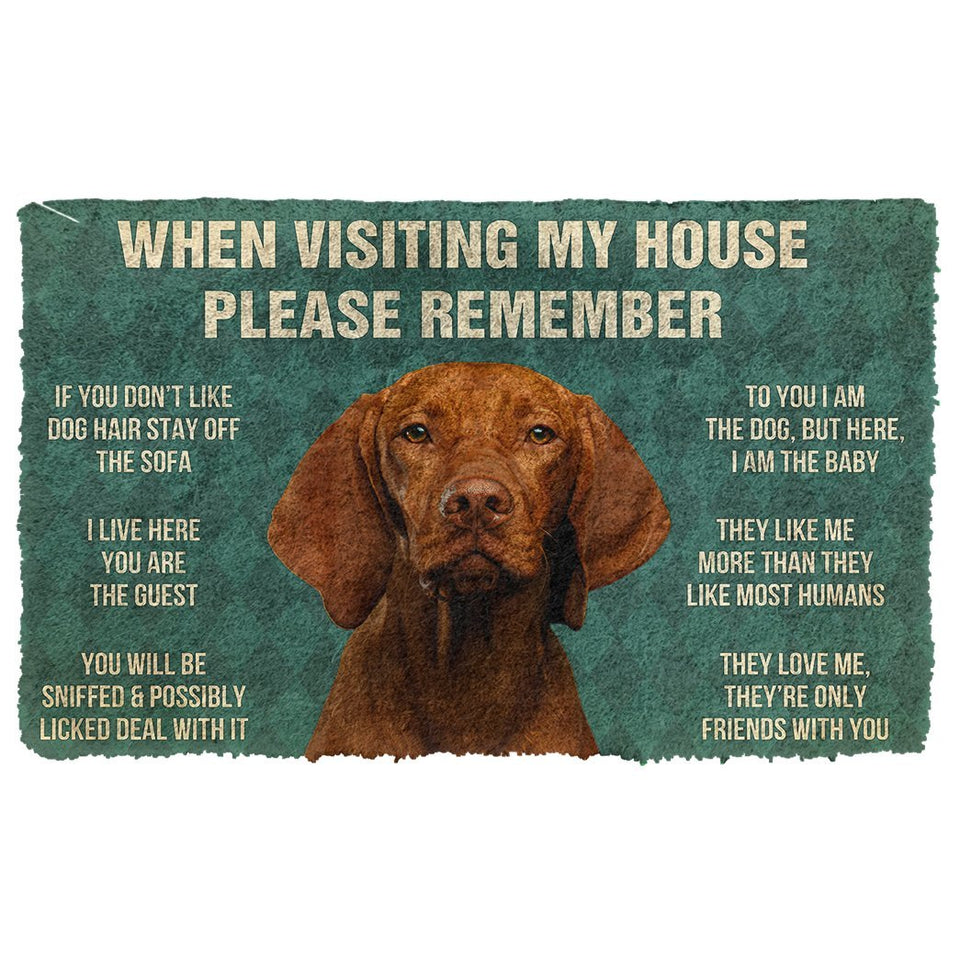 3D Please Remember Vizsla House Rules Custom Doormat