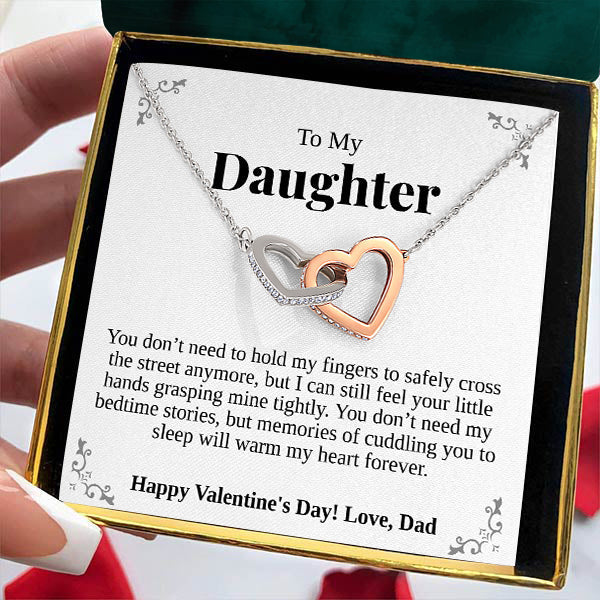 Interlocking Hearts Necklace- To My Daughter Everlasting Bond Cowgirl In Your Heart Together Forever Gift For Birthday, Christmas