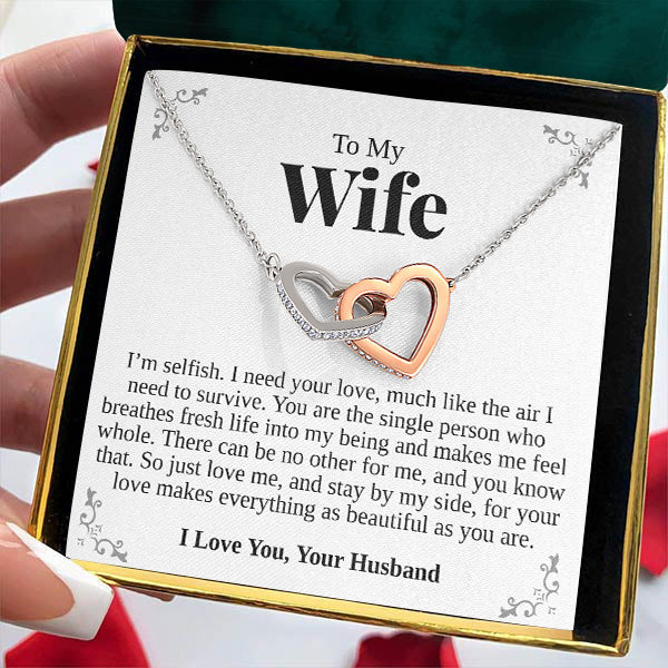 Interlocking Hearts Necklace- I See You, Your Grace, I Will Not Forget Gift For Wife, For Birthday, Christmas, Mother's Day