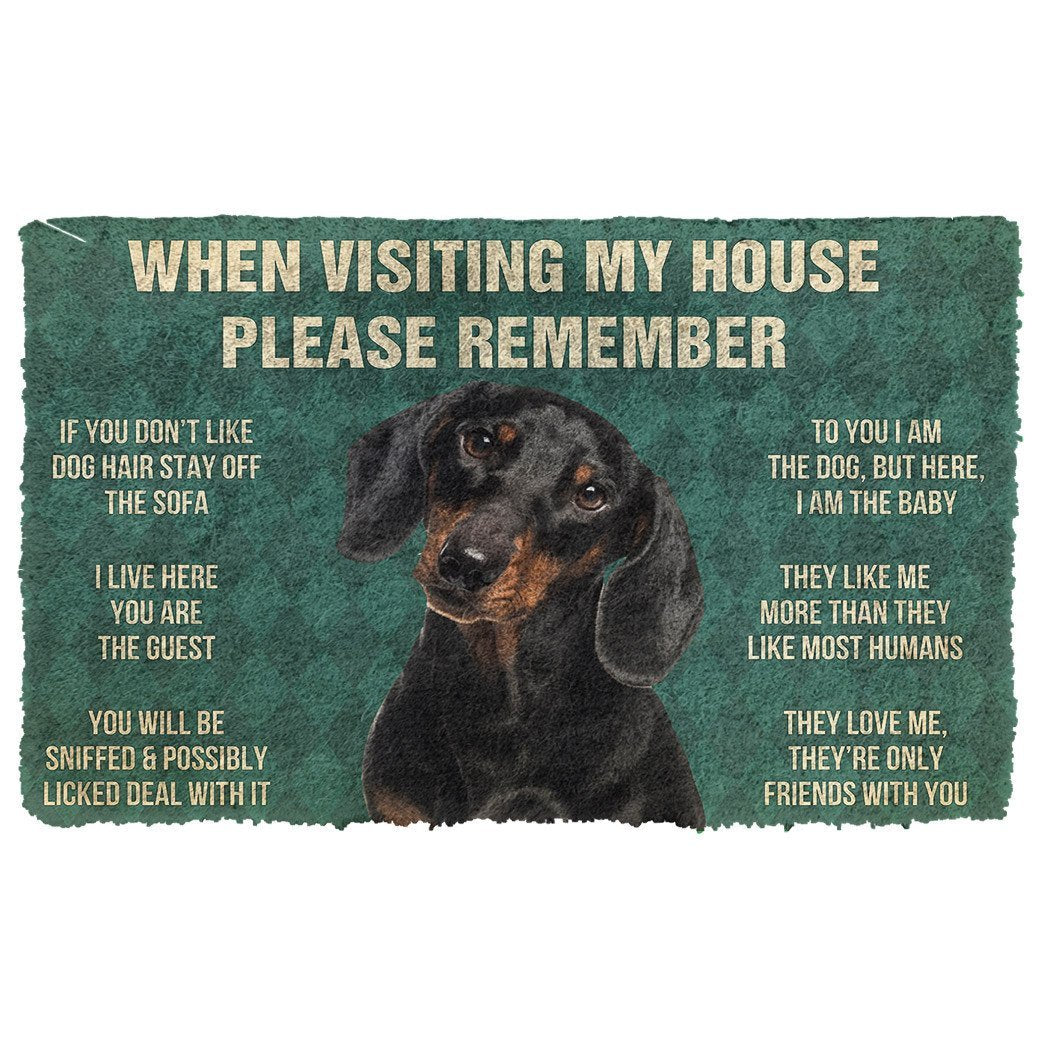 3D Please Remember Dachshunds Dog's House Rules Doormat